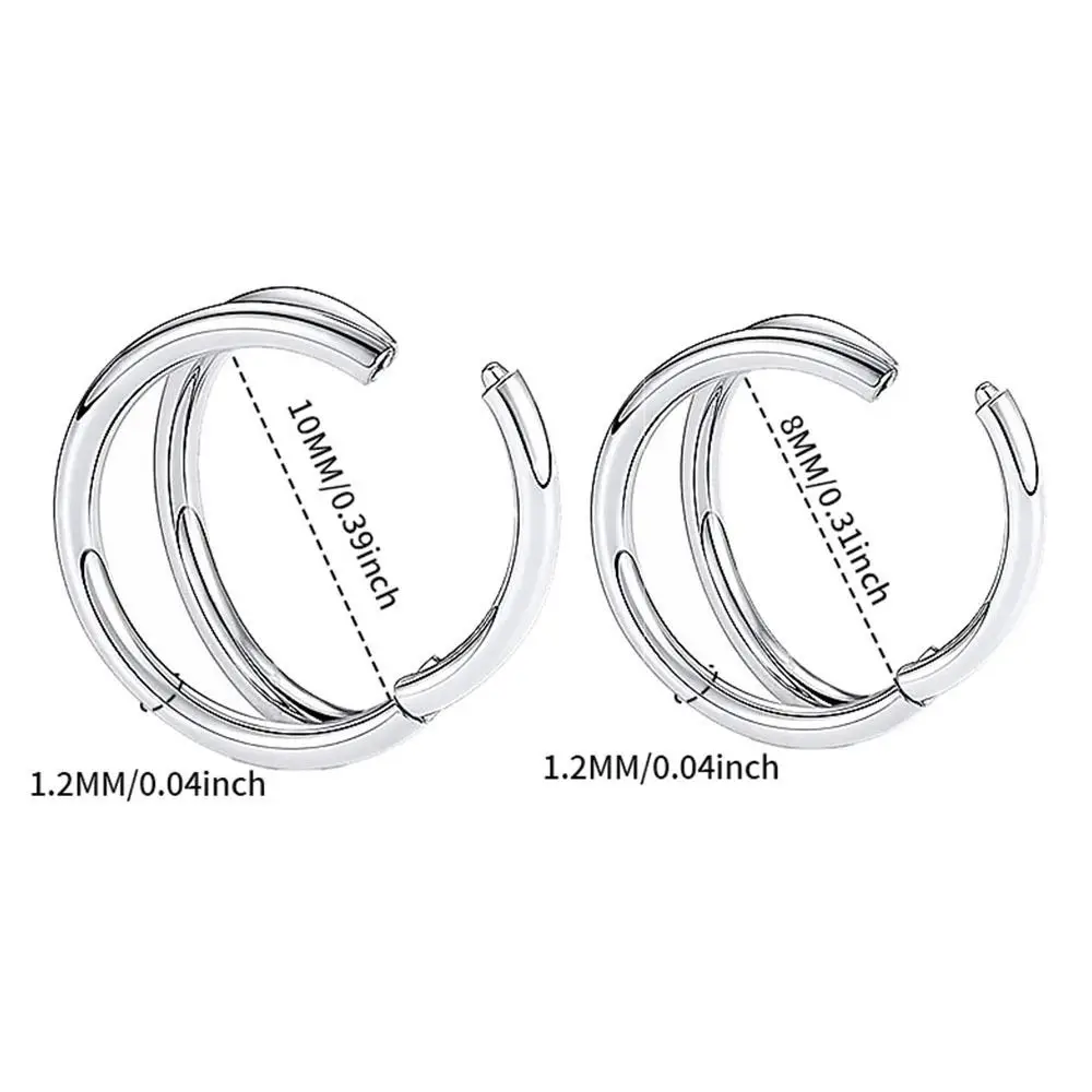 Kreative Edelstahl Doppel Schichten Nasenloch Piercing Galvanik Geometrische Helix Knorpel Nasenring Körper Schmuck Täglich