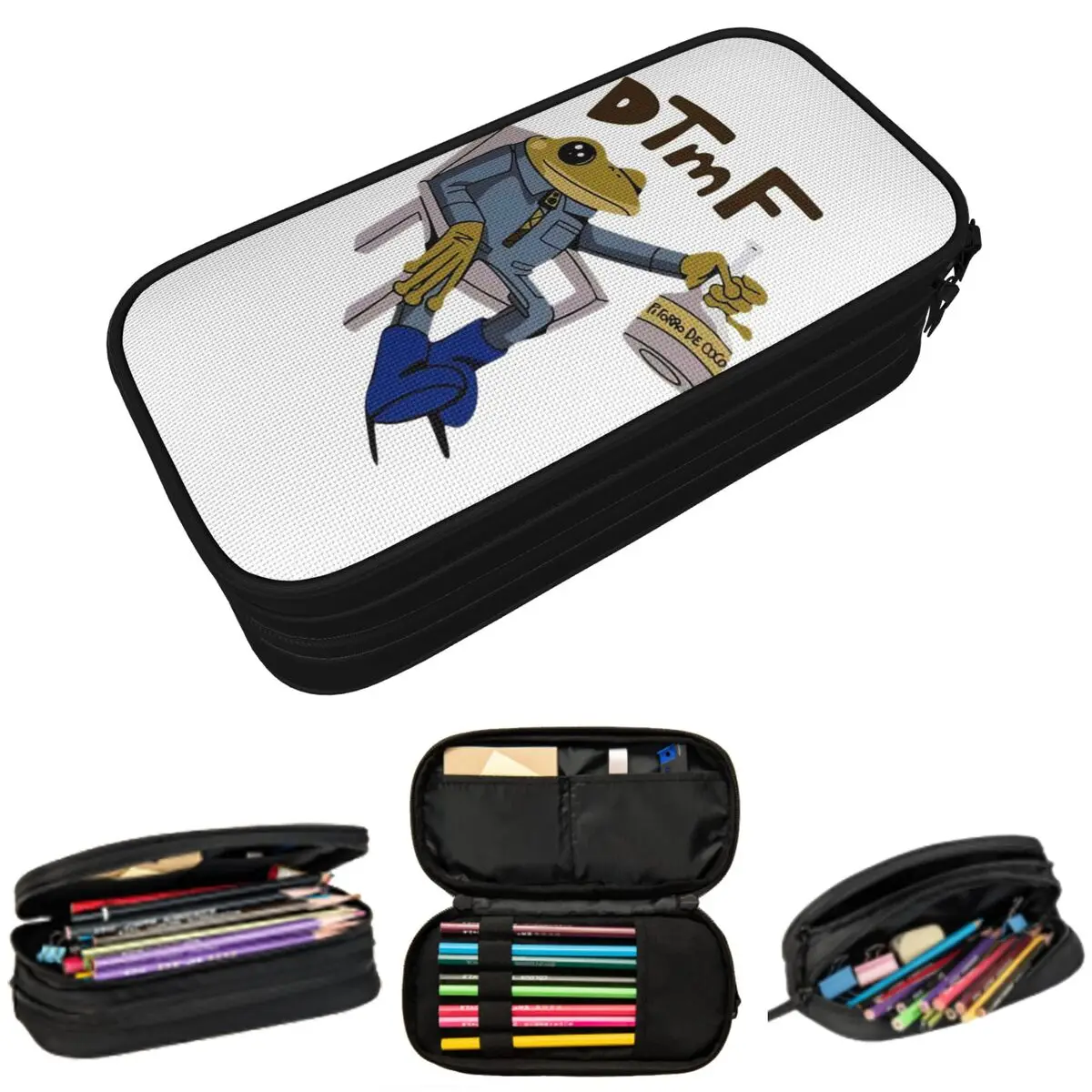 Estuche para lápices DTMF Bad Bunny Tour Sapo Concho Toad para niños y niñas, caja para bolígrafos, bolsa para lápices, suministros de papelería, bolsa para guardar bolígrafos