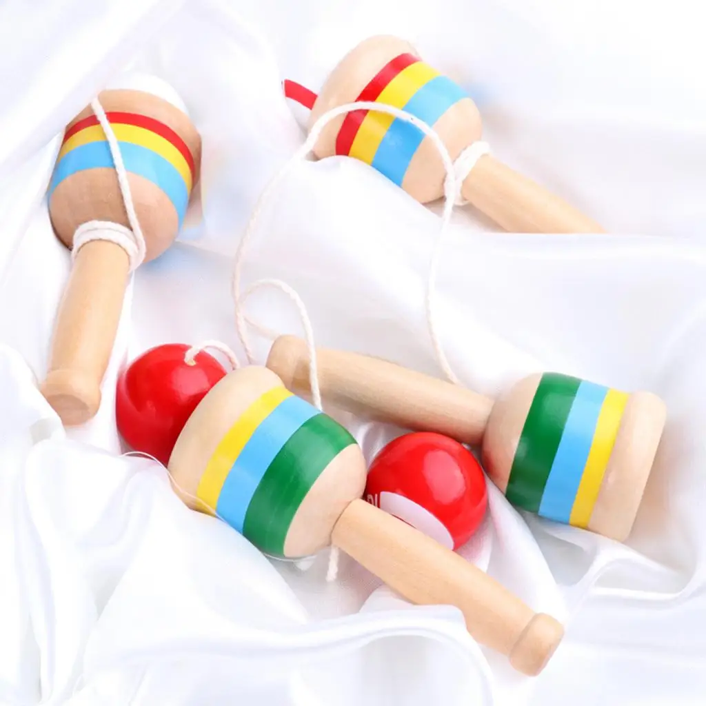 Kendama pintado de madera, taza de bola de habilidad, juguetes educativos para niños, manos de actividad de juego