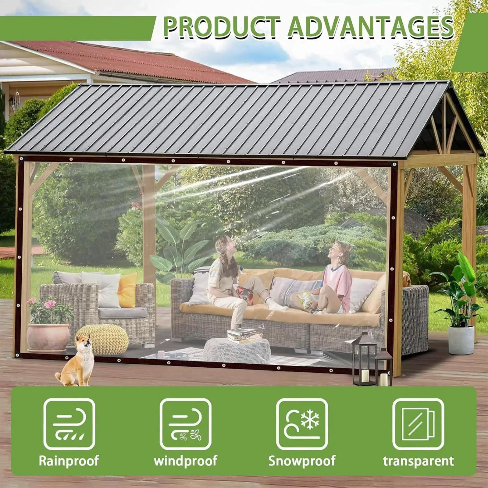 Tarp Waterproof 7x20ft Clear Patio Cover Insulated Plant Cover For Outdoor Beach Picnic Camping Tent Backpacking Car Rv Truck