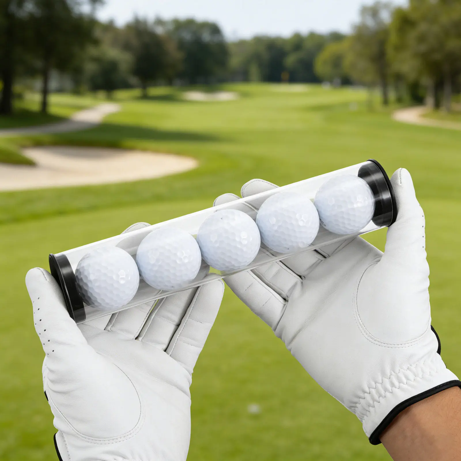 2Pcs Clear Golf Ball Storage Tubes Plastic Holder Case Portable Display Container for 5 Balls Waterproof Golf Ball Protector