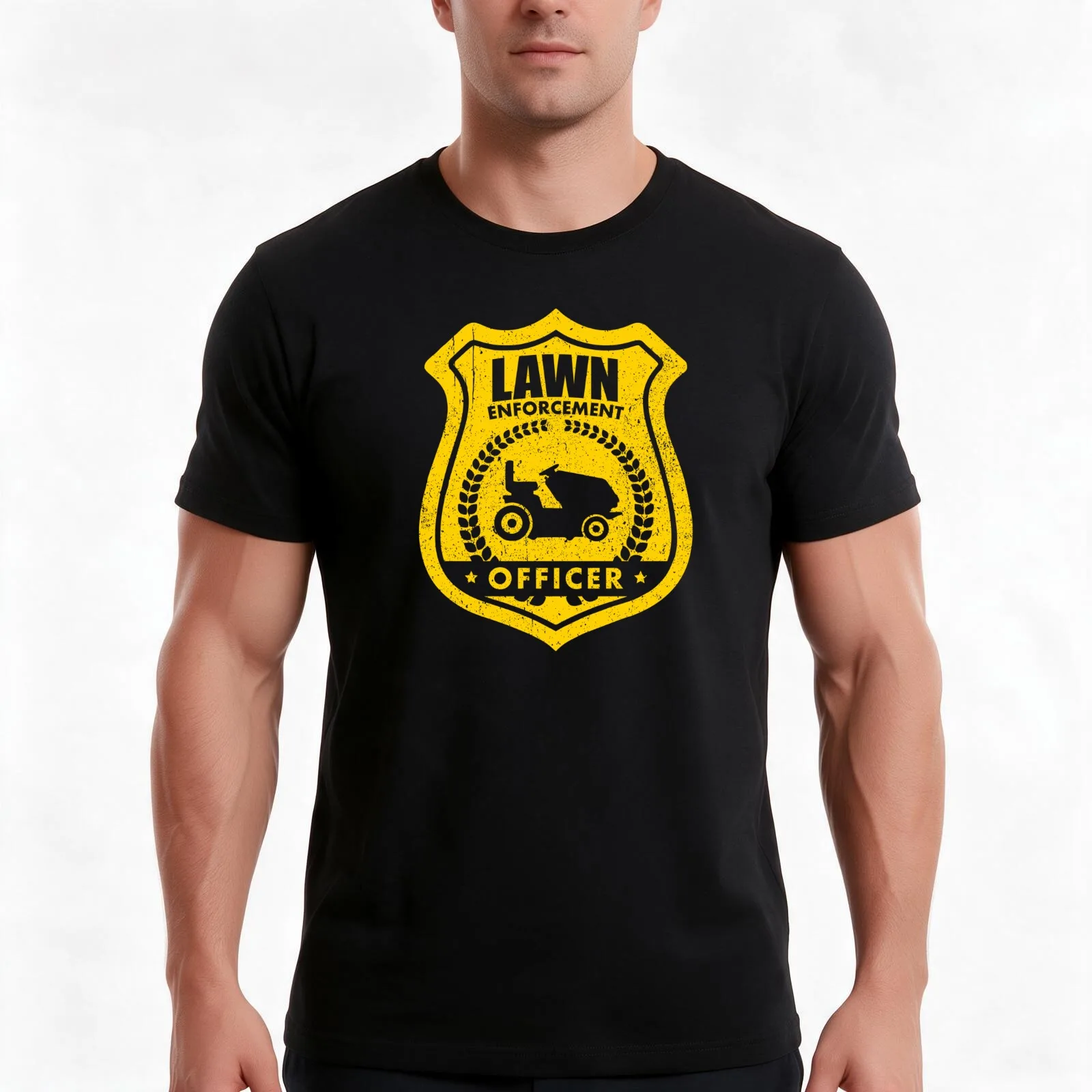 Lawn Enforcement Officer - Funny Gardening T-Shirt, Summer Casual Cotton Tee, Oversized Streetwear Tops, Vintage Graphic Print