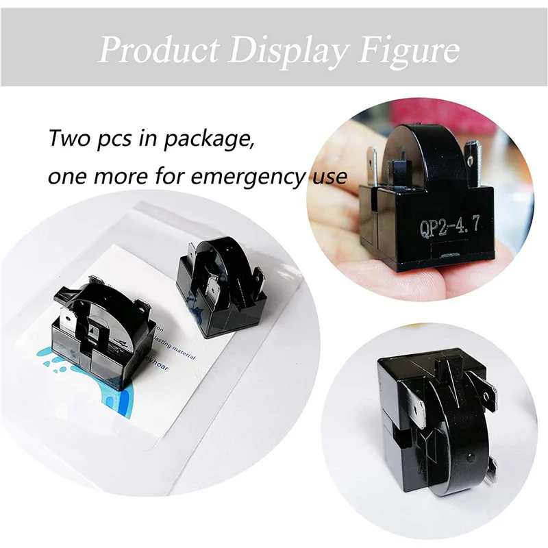 10X استبدال جزء 3 دبوس QP2-4.7/QP2-4R7 4.7 أوم الثلاجة PTC بدء/بدال بداية التشغيل للثلاجات الصغيرة والمبردات