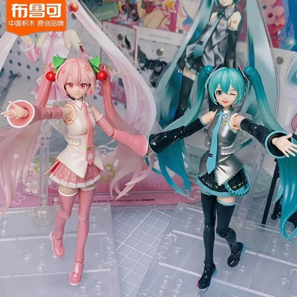 Blokees Hatsune Miku الكرتون أنيمي الجمعية تمثال لعبة أنيمي عمل الشكل البلاستيكية الاطفال اللعب دمية جمع أرقام هدية