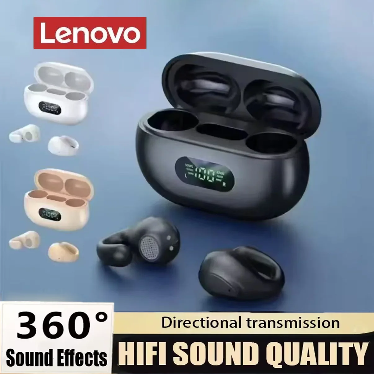 جديد لينوفو OWS العظام التوصيل سماعة لاسلكية تعمل بالبلوتوث الأذن كليب سماعات طويلة عمر البطارية سماعة الألعاب HIFI الصوت المحيطي #1