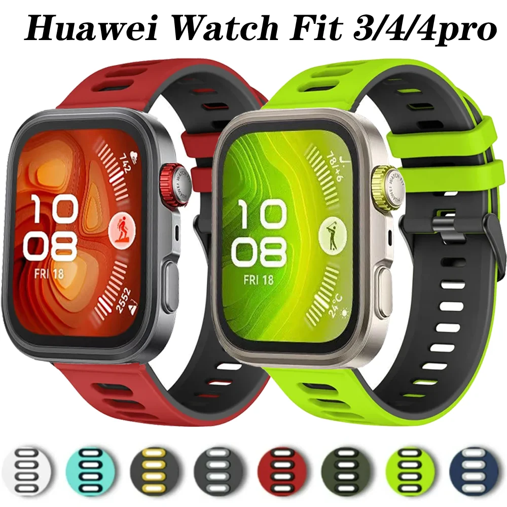 Two Color Silicone Strap for Huawei Watch Fit 4/4pro Watchband Comfortable Wristband for Huawei Watch Fit 3 Bracelet Correa Belt