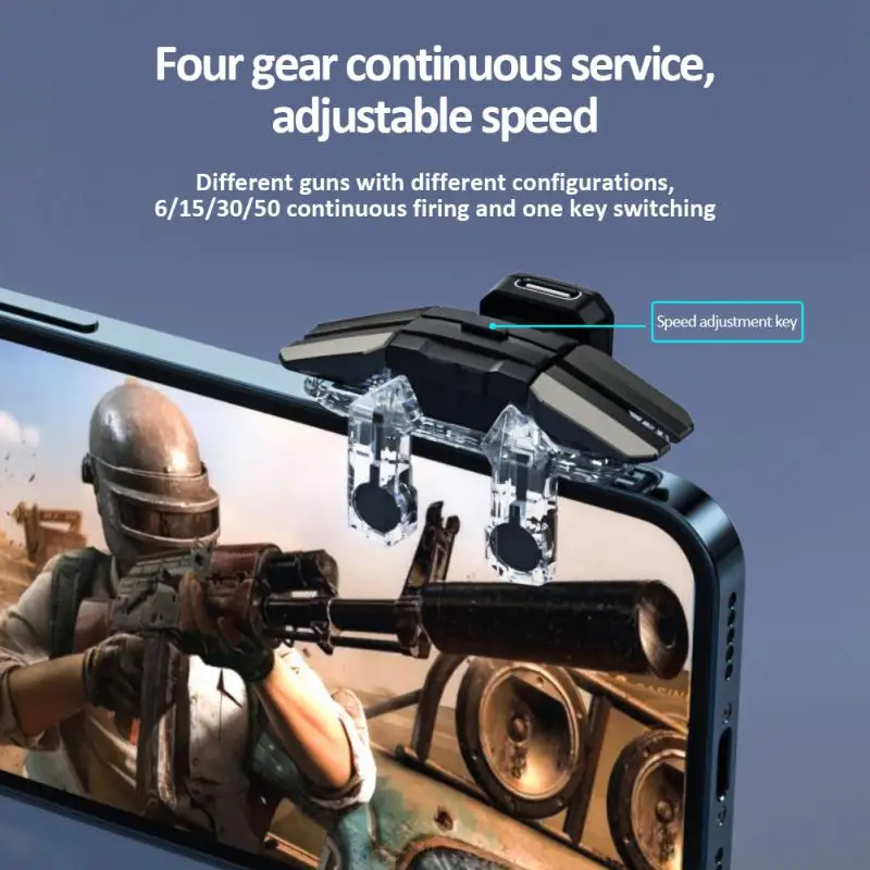 JS65 Zes Vinger Controle Gamepad Trigger Voor Pubg Controller Mobiele Telefoon Gamepad Joystick Doel Schieten L1 R1 Legering Key Button