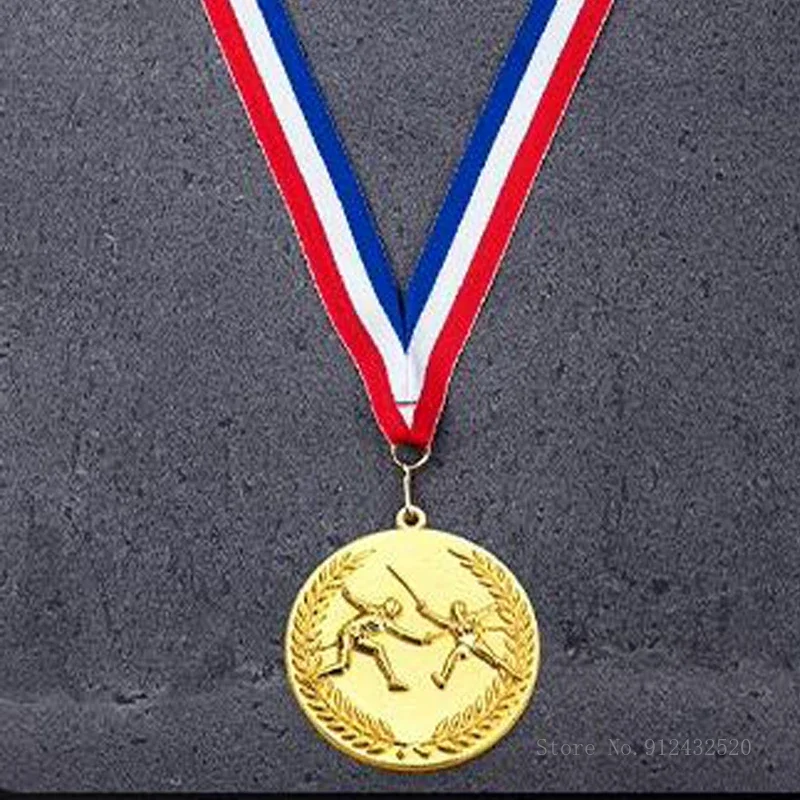 Metal Fencing Relief Medal, Sports Awards, Souvenir, Martial Art School Company Competition, Creative Hang Your Neck Medal, 2Pcs