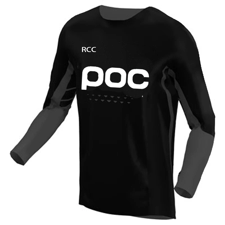 RCC POC 2024 Men Cycling Motocross Jersey Downhil Mountain Bike DH Shirt MX Motorcycle Clothing Ropa for Boys MTB T-Shirts