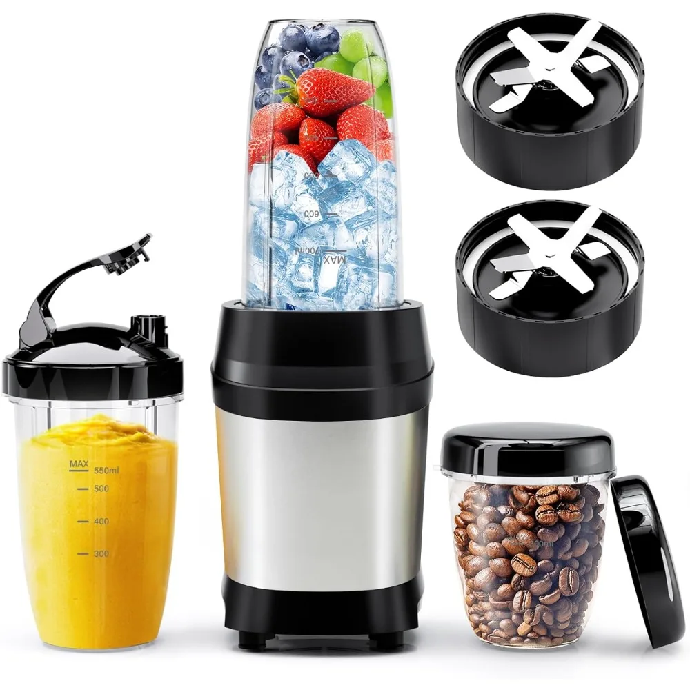 

Nahida Blender for Smoothies, 1200W Smoothie Blender for Ice Crushing, Blenders with (2) 6-Fin Blades, Personal Blenders for Kit