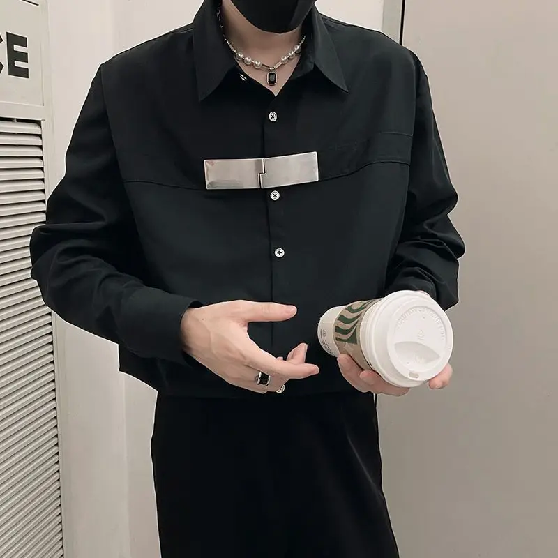 

Niche Men's Oversized Casual Long Sleeve Shirt 2026 S A American Rebel Cool Fashionable Top for Hairstylists