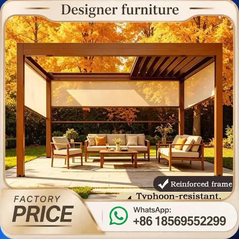 Customizable Aluminium Pergola System, Outdoor Shade Structure for Garden, Sleek Gazebos & Comfortable Patio Garden Furniture