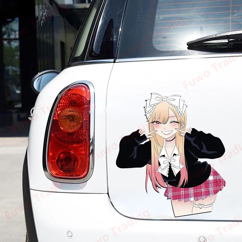 Best-selling Marin Car Stickers Sunscreen Personality Decals Bumper Windows Decor Car Label Sunscreen Anime