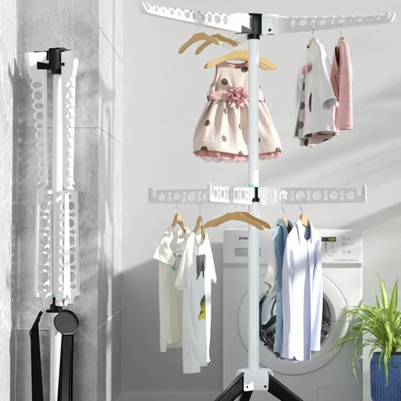 Dress Hanger Prefabricated Clothes Rack Coat Stand Cupboard for Clothes Laundry Drying Rack Folding Clothesline Practical