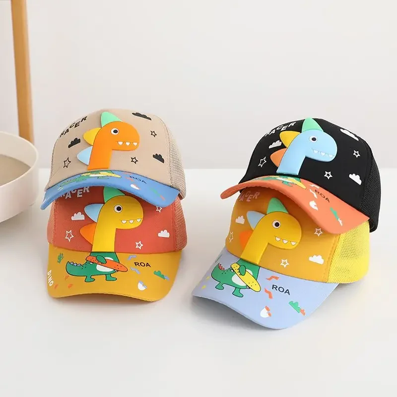 Cartoon Dinosaur Children Baseball Cap Cute Animal Kids Sun Hat Spring Corduroy Outdoor Boys Girls Peaked Caps Bonnet Gorras