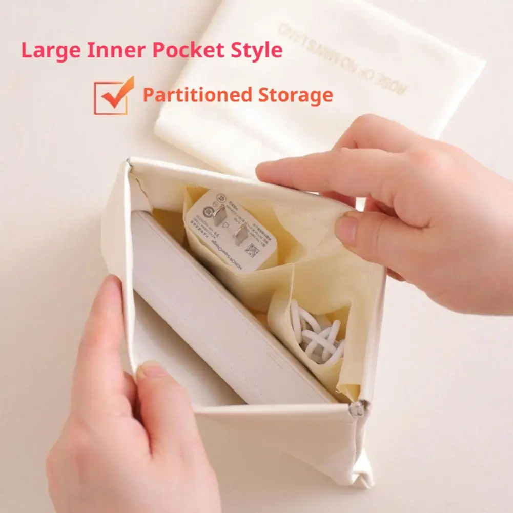 PU Waterproof Foldable Cosmetic Case Multi-layer Organizer for Lipstick Portable Travel Makeup Bag Mini Wallet