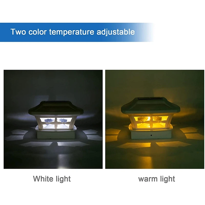 Imagem -04 - Led Deck Fence Cap Lights Solar Post Modos de Iluminação 4x4 Postes de Madeira Decoração do Jardim Quente