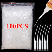 100pcs Glue Micro-Tips for 401 502 Glue Bottle Glue Dropper Extender Precision Applicator Dropping Tube Nozzle for Crafting Lab