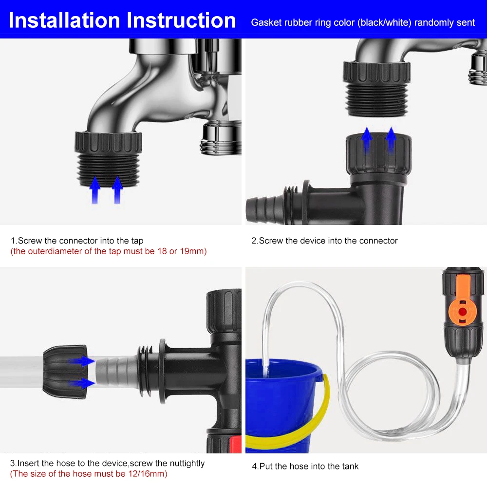 Aquarium Water Changer Plastic 3-Way Faucet Type Fish Tank Cleaning Splitter Watering Connector Water Changer Cleaning Tool