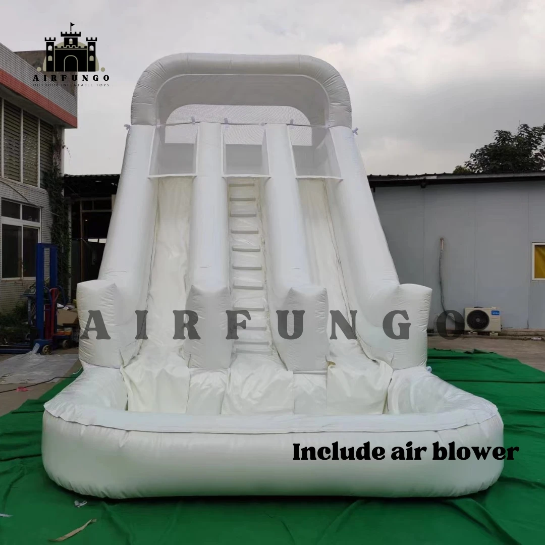 Commercial Grade Double Slide Inflatable With Water Pool Modern Bounce House Water Slide Customization