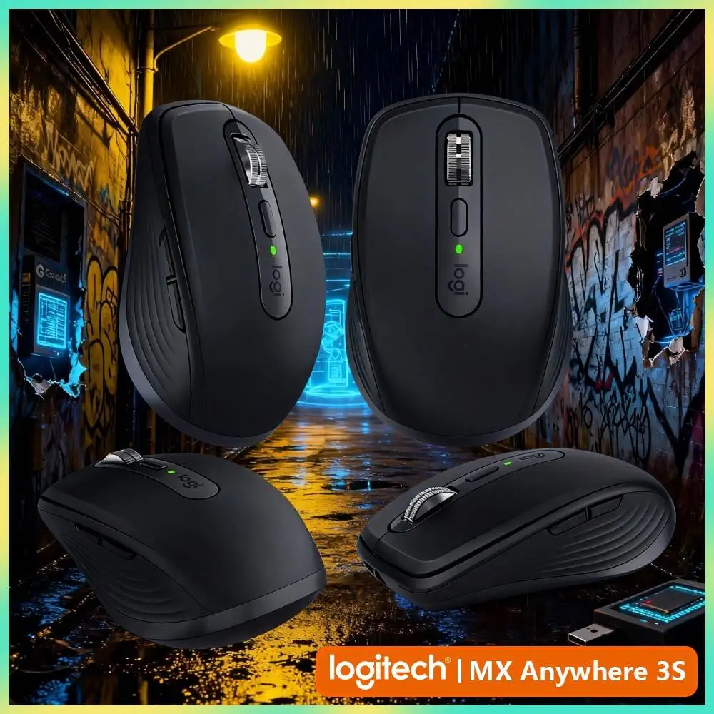 Ergonomic MX Anywhere 3S - 8K DPI, 3-Device Bluetooth, Silent Click, Perfect for Photography Class & Lecture Desk