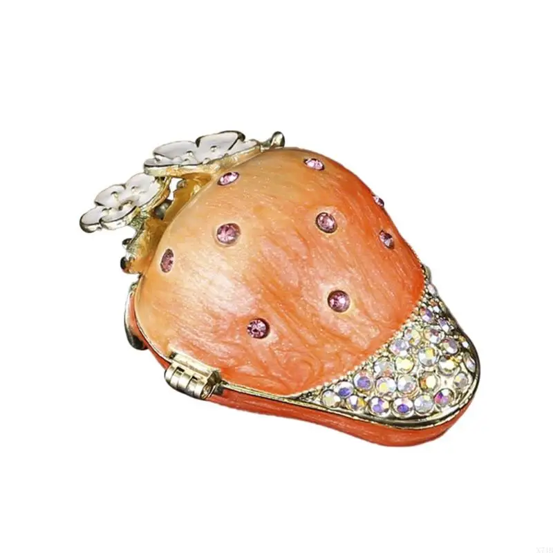 

Multiple Compartment Strawberry Jewelry Storage Case Secure Closure Necklace Earring Protective