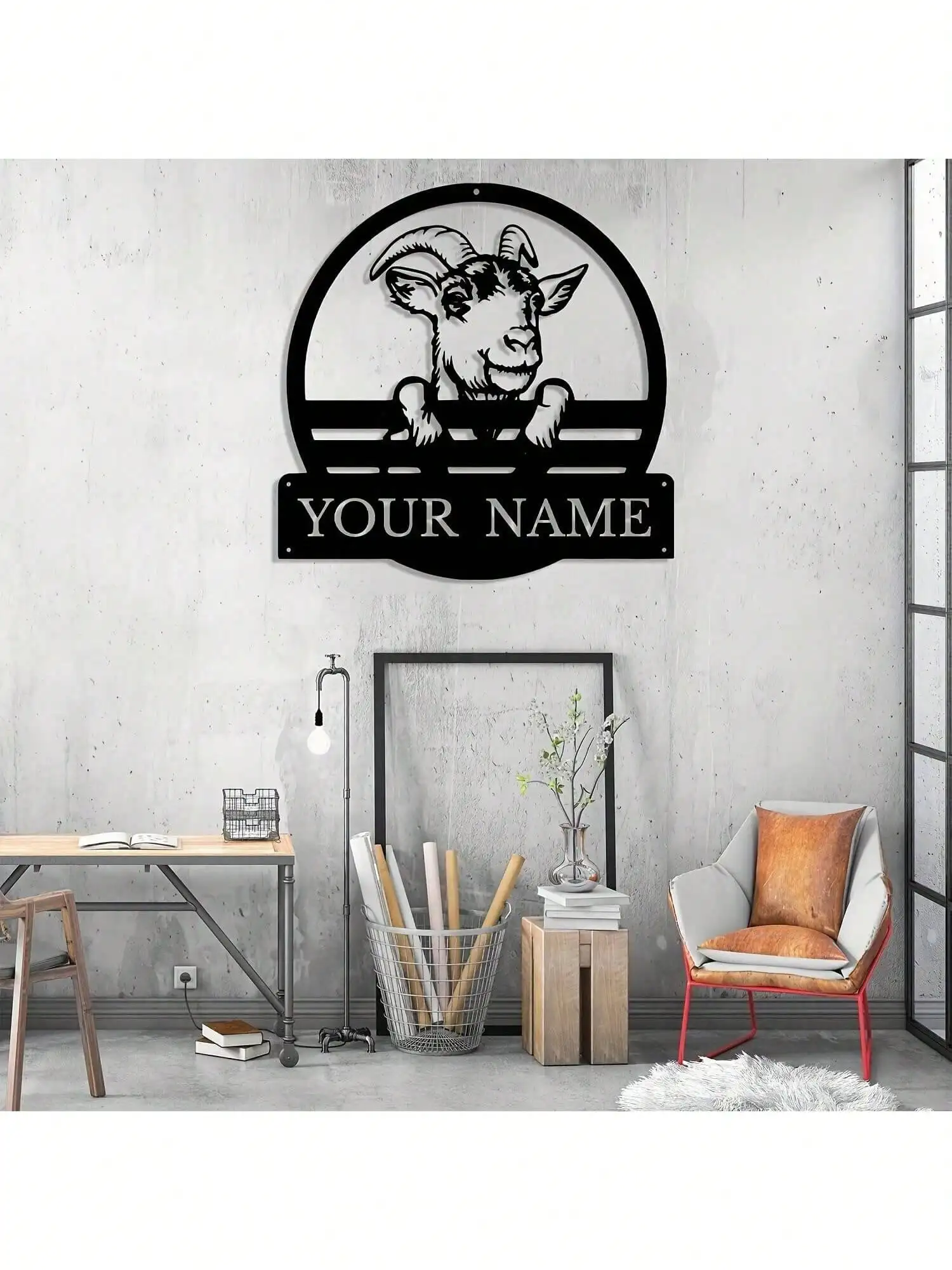 

Custom Goat Metal Wall Art Sign Personalized Iron Home Decor