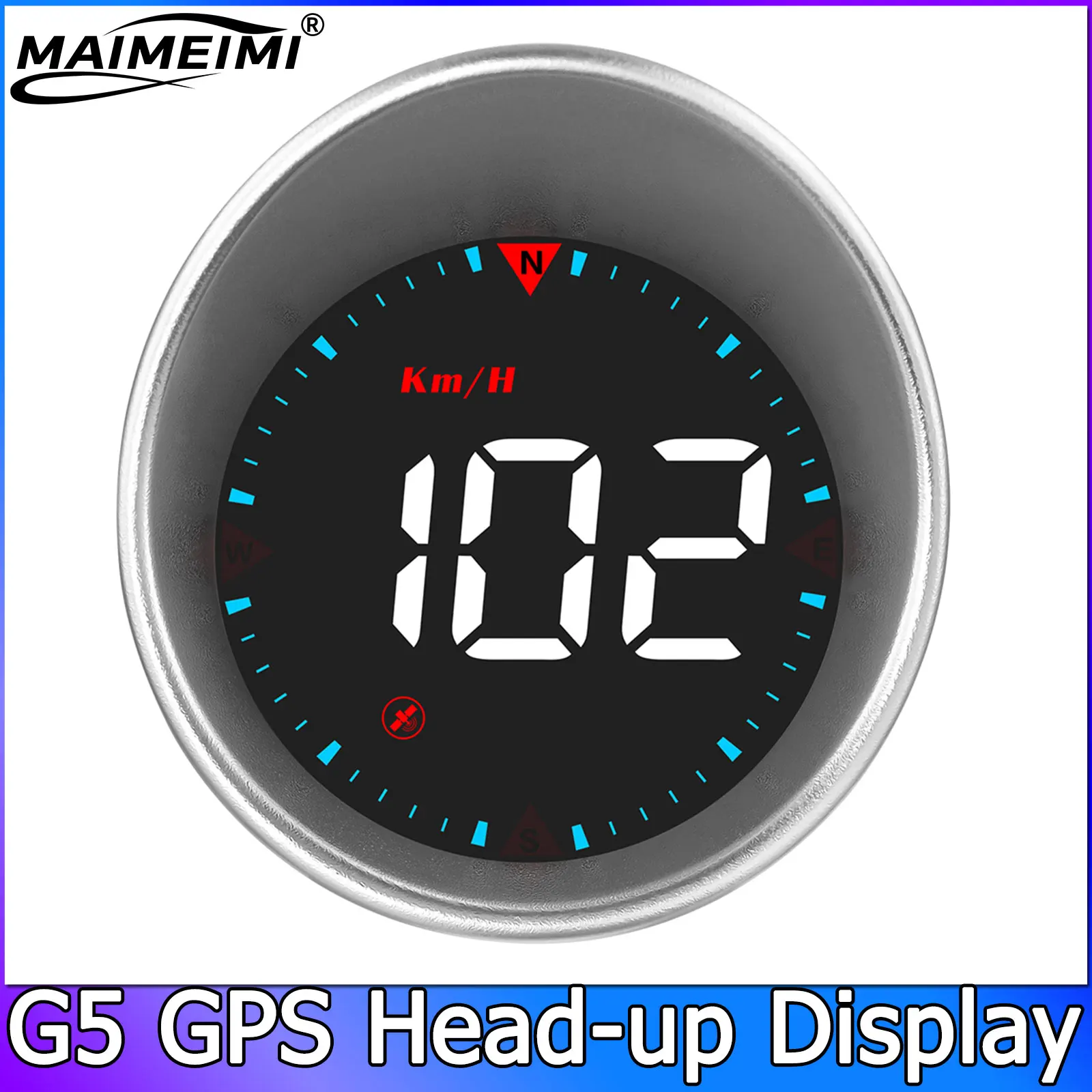G5 GPS HUD Gauge Smart Digital Speed Mileage Meter MPH KMH Overspeed Alarm Head Up Display for All Car Universal Compass