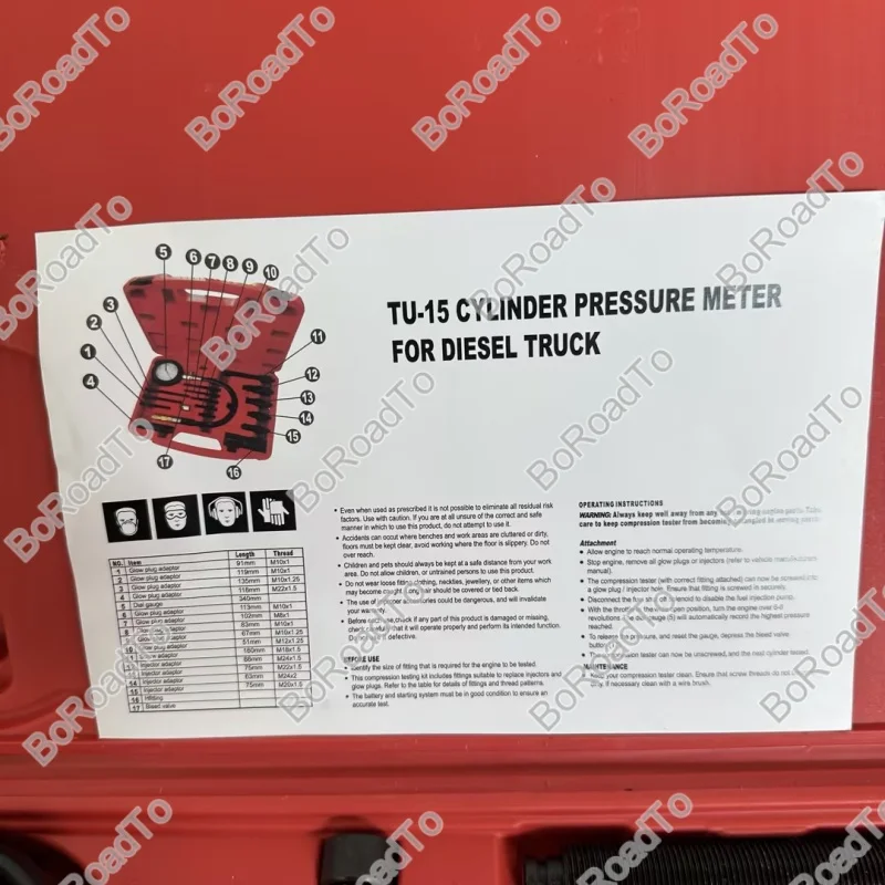 Professional Diesel Engine Cylinder Compression Tester Kit With Case 0-1000PSI Pressure Detector Automotive Tool Gauge Test Kit
