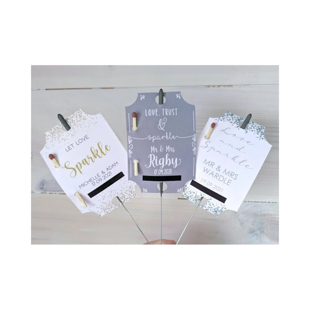 50pcs Personalised Sparkler Tags, Wedding Favours, Wedding Sparklers, Wedding, Party, Anniversary, Engagement, Customisable Wedd