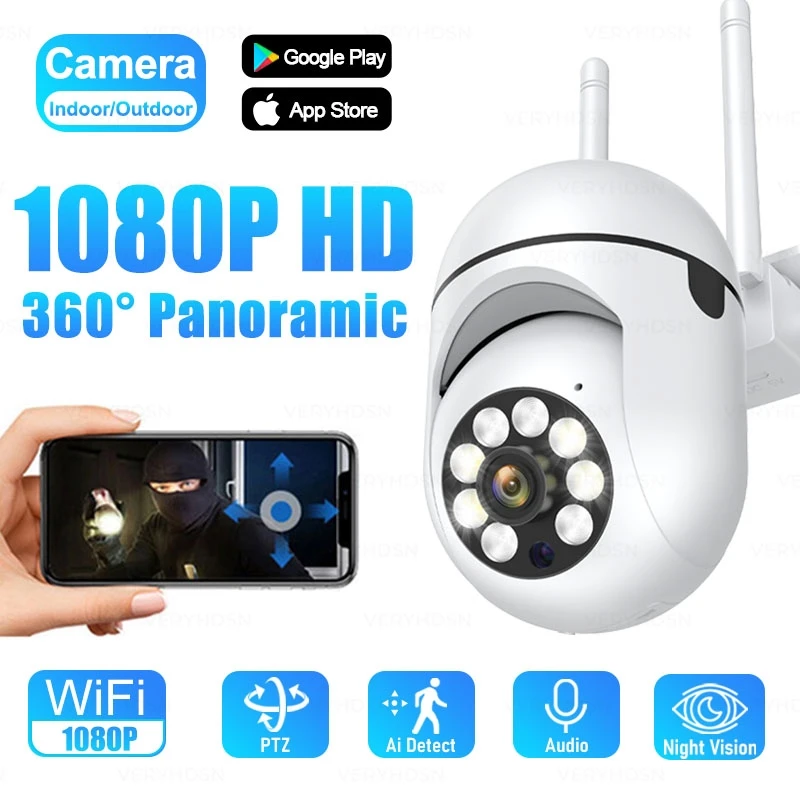 Cámara de videovigilancia 5G con Wifi, videocámara de 5MP, CCTV, PTZ, IP, seguimiento humano inteligente, Zoom 4X, visión nocturna a todo Color,