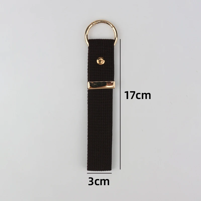 3X17CM Korea Webbing Strap Keyring Blank Keychain Lanyard For Car Motorcycle Keys Holder Metal Key Ring Baggage Tag Key Chains