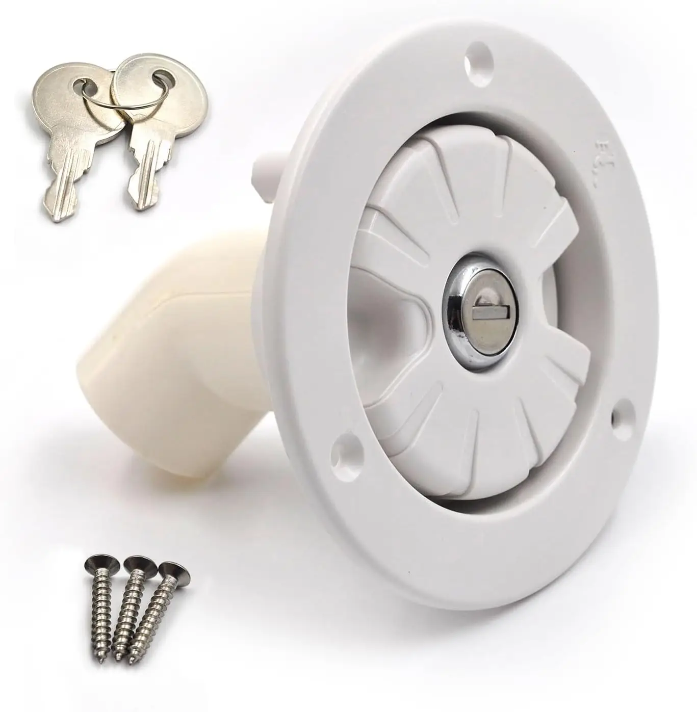 

Universal White Gravity Water Inlet With Lock Water Tank Filling Port For RV Camper Trailer Boat Caravan Waterway System HD
