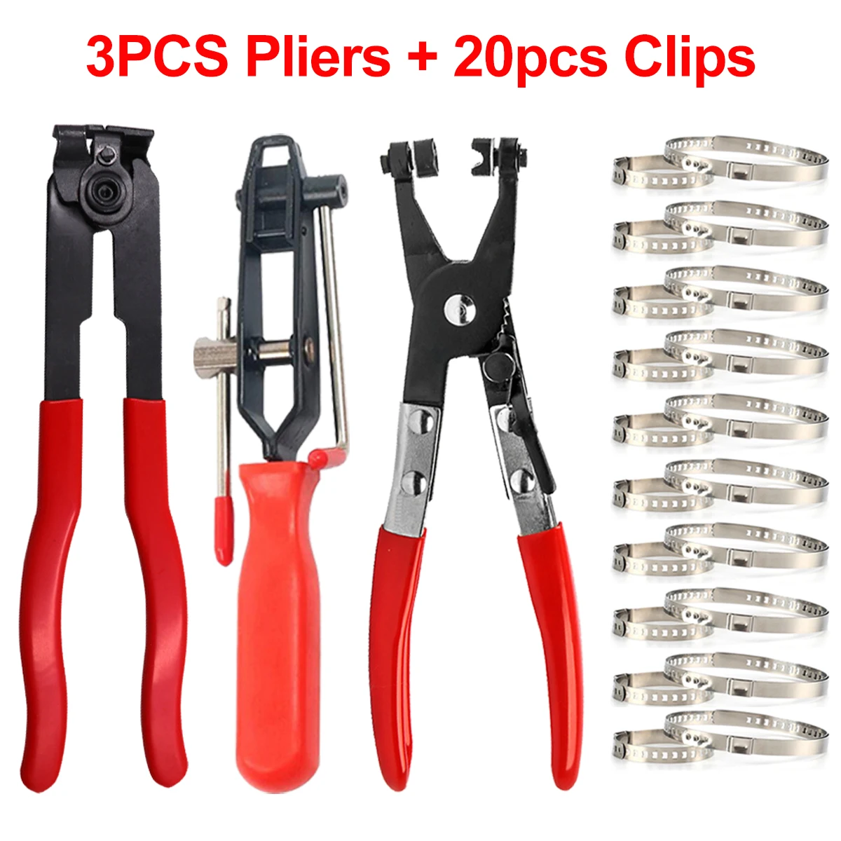 23pcs/set CV Joint Boot Clamp Pliers Stainless Steel Car Banding Tools Kit Ear Boot Tie Plier CV Boot Clamps for Car Hose Clamp