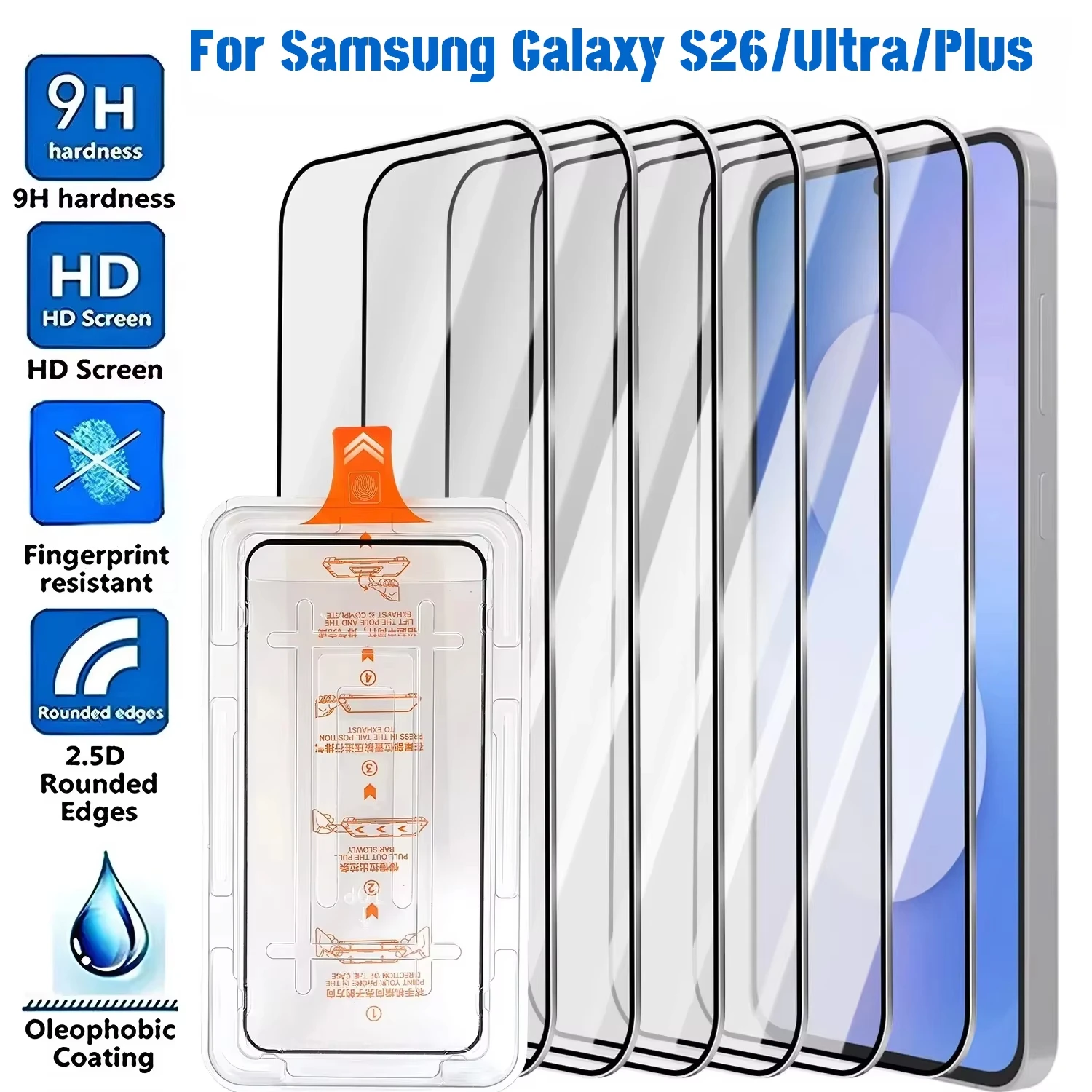 For Samsung Galaxy S26 S25 S24 Ultra S23 S22 S21 Plus A56 A36 A26 A16 A55 A35 A73 A52 A51 A72 5G Screen Protector Tempered Glass