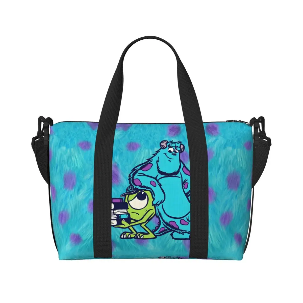 

Custom M-Monsters Anime University Groceries Shopping Tote Bags Women Large Capacity Gym Beach Travel Bags