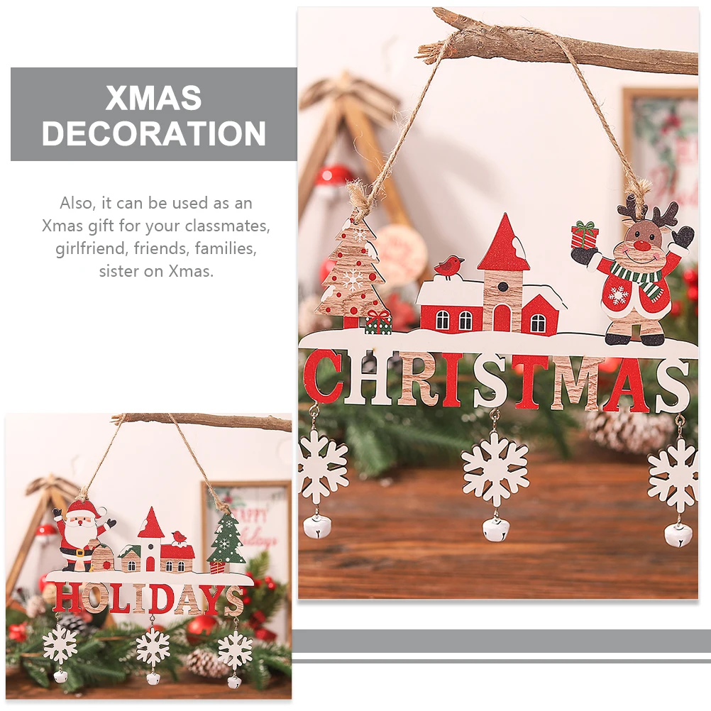 

3 Pcs Wooden Pendant Ornaments Hanging Rustic Decor Decoration Christmas Tree Indoor