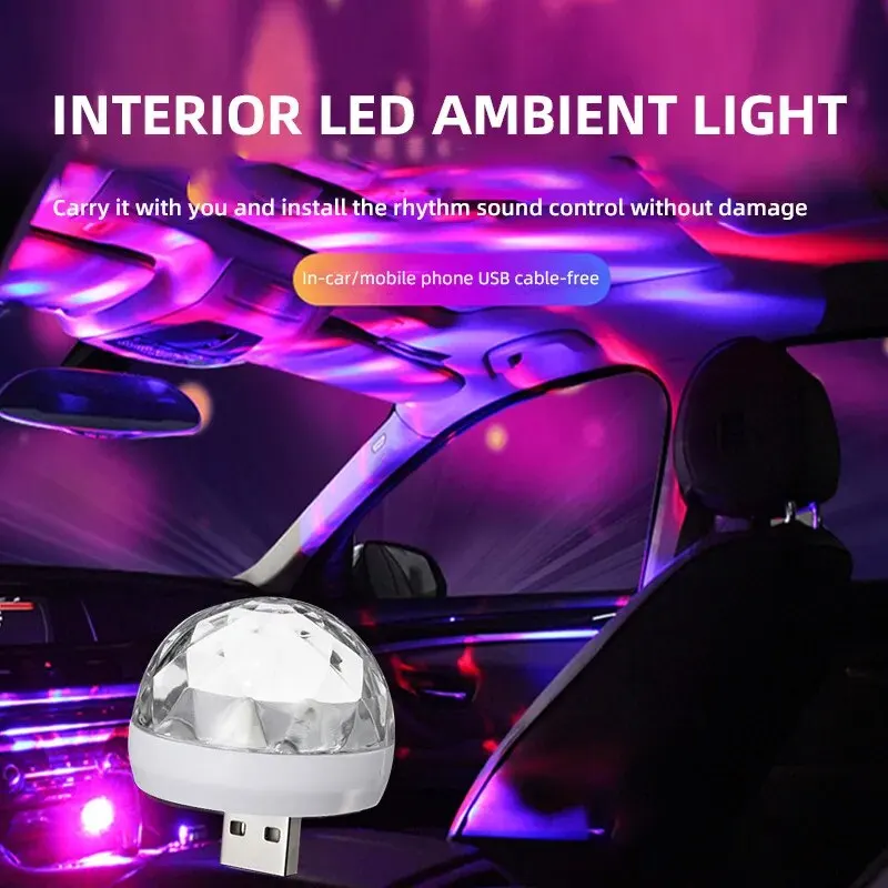 Car Led Car Voice Control Atmosphere Light Music Flashing Light Light Decoration Atmosphere Light Modification