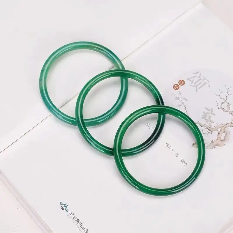 Jingle-Bracelet Vert Fin pour Femme, Bijoux Fins, group Jadéite du Myanmar, Pierre de Jades Rouges