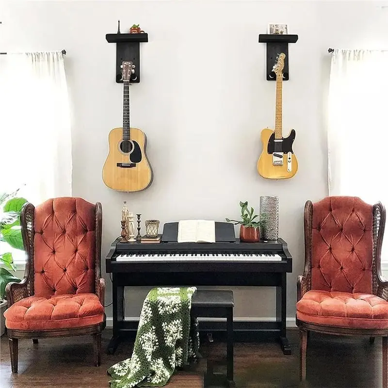 NALFI-Guitar Wall Mount Auto Lock Guitar Hanger Guitar Holder Hook Stand