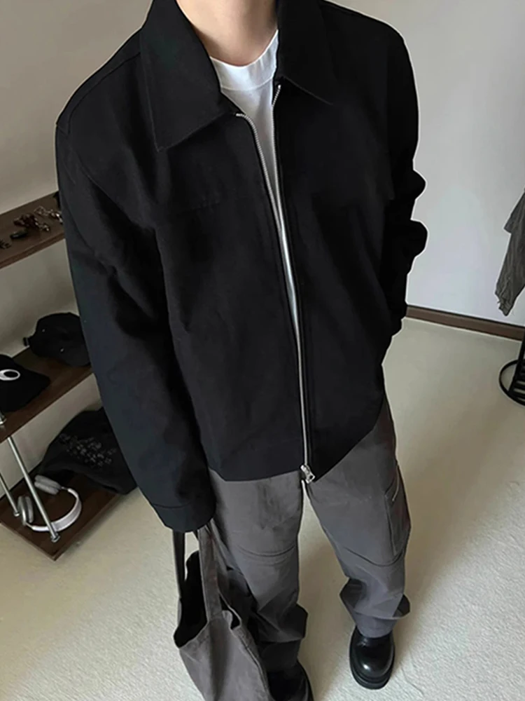 

Мужская куртка-пилот Cleanfit, чисто черная, в американском стиле, весна-осень, модная молодежная, из полиэстера, свободного кроя, ветрозащитная, на молнии