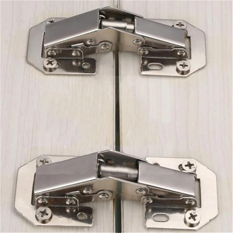 Soft Close No punching required Spring Hinges,No Pre-drilled Noiseless Hidden Concealed Cabinet Hinge Furniture Hinge