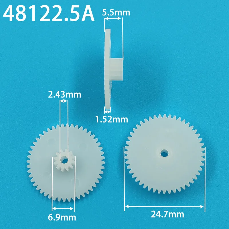 48122.5A 0.5M Double-Layer Plastic Gear 25MM Diameter 48+12 Tooth 2.45mm Stacked Gear Motor Toy Accessories 10PCS/LOT