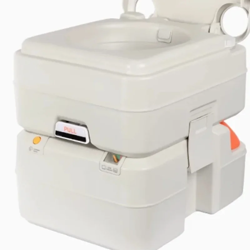White Portable RV Toilet 20L Double-layer Seal Odor Proof for Caravan