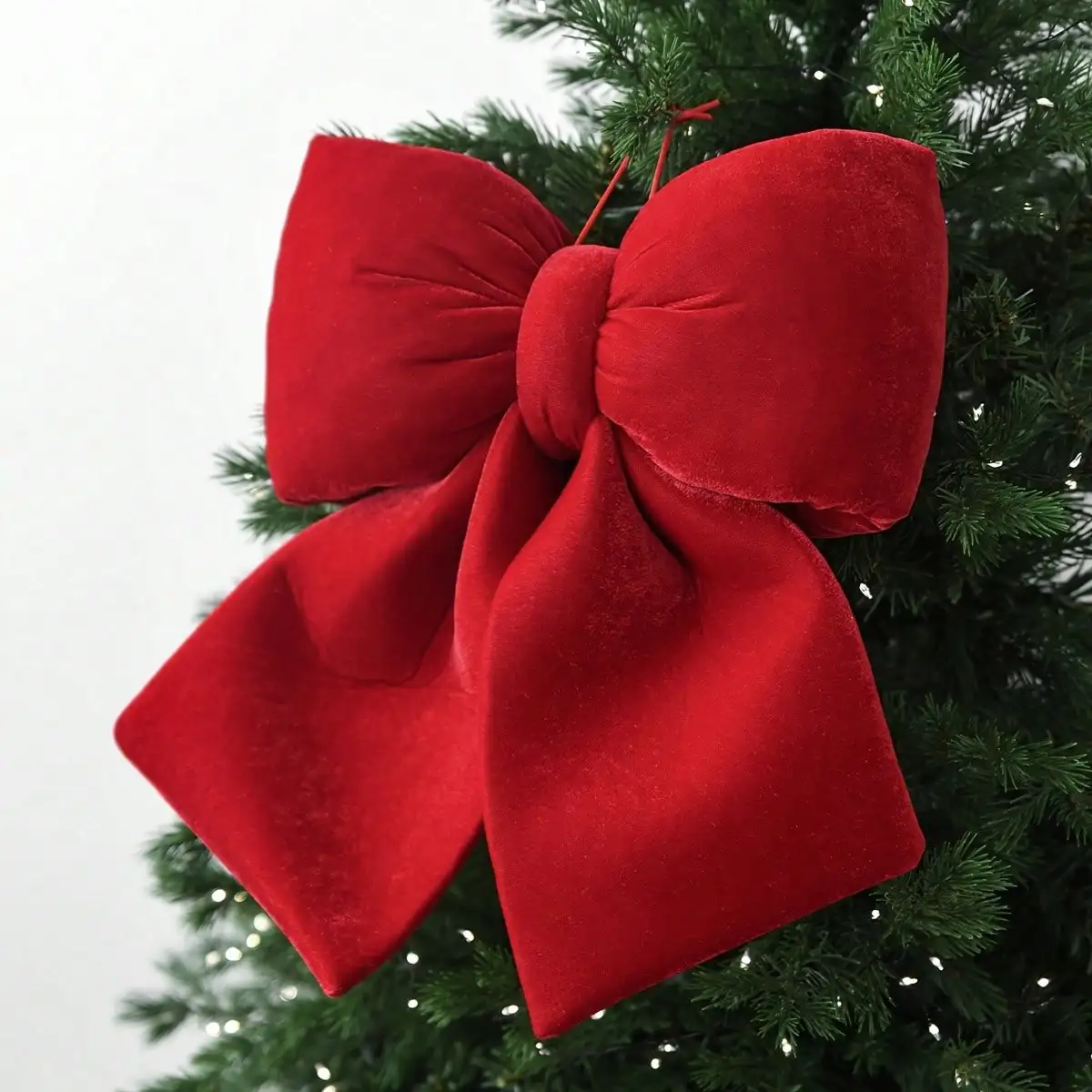 1 Stück Weihnachtsschleife aus Samt, Weihnachtsbaumschmuck, Hochzeitsdekoration, Dekoration für den Urlaub und die Heimatambiente – Detail 1