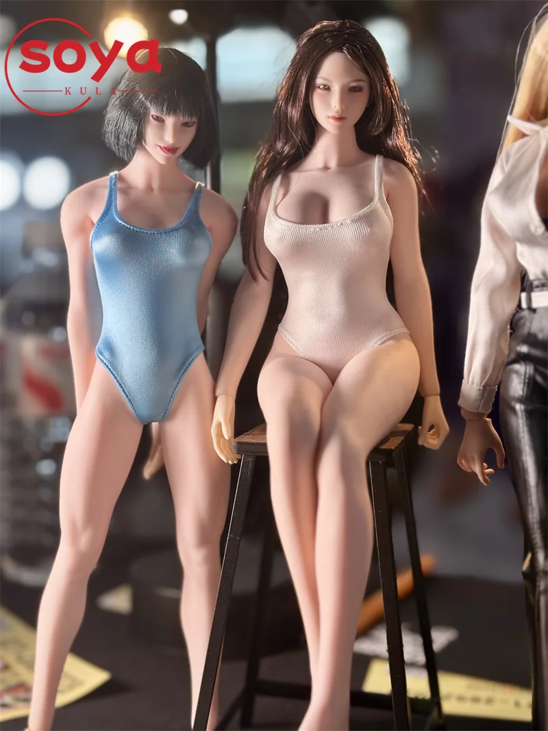 MFuntoys 1/6 مقياس متعدد الألوان مرونة عالية اللؤلؤ قطعة واحدة ملابس السباحة نموذج صالح 12 ''أنثى الجندي عمل الشكل الجسم #2