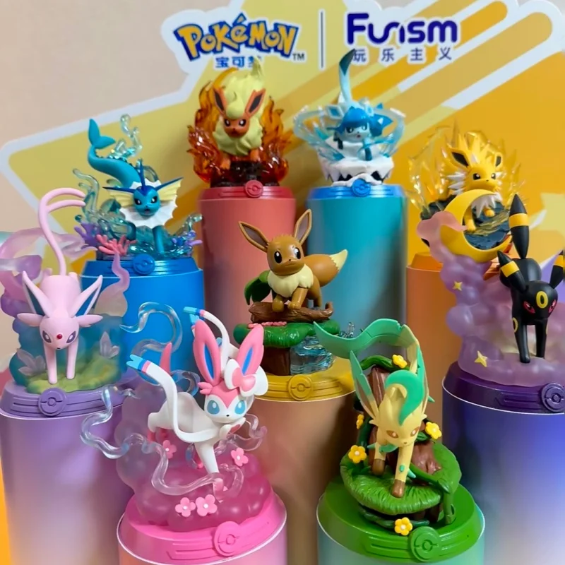 

Pokemon Eevee Blind Box Collectible Action Figures Anime Peripheral Desktop Ornaments Surprise Gift For Pokemon Fans Collectors