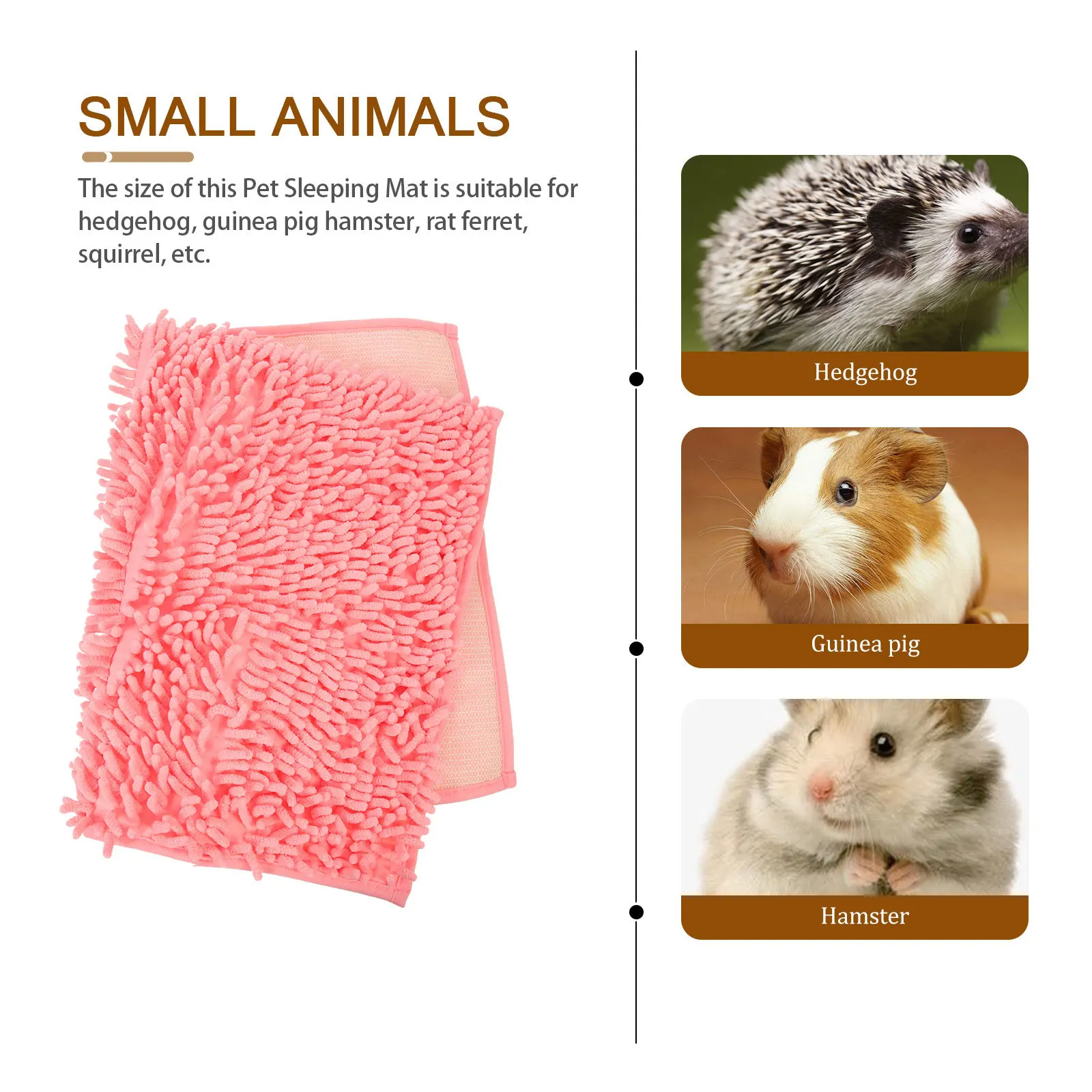 

2Pcs Pet Warm Bed Mat Comfortable Small Animals Sleeping Pad Washable Reusable Hamster Cage Liner for Guinea Pig Rabbit Ferret