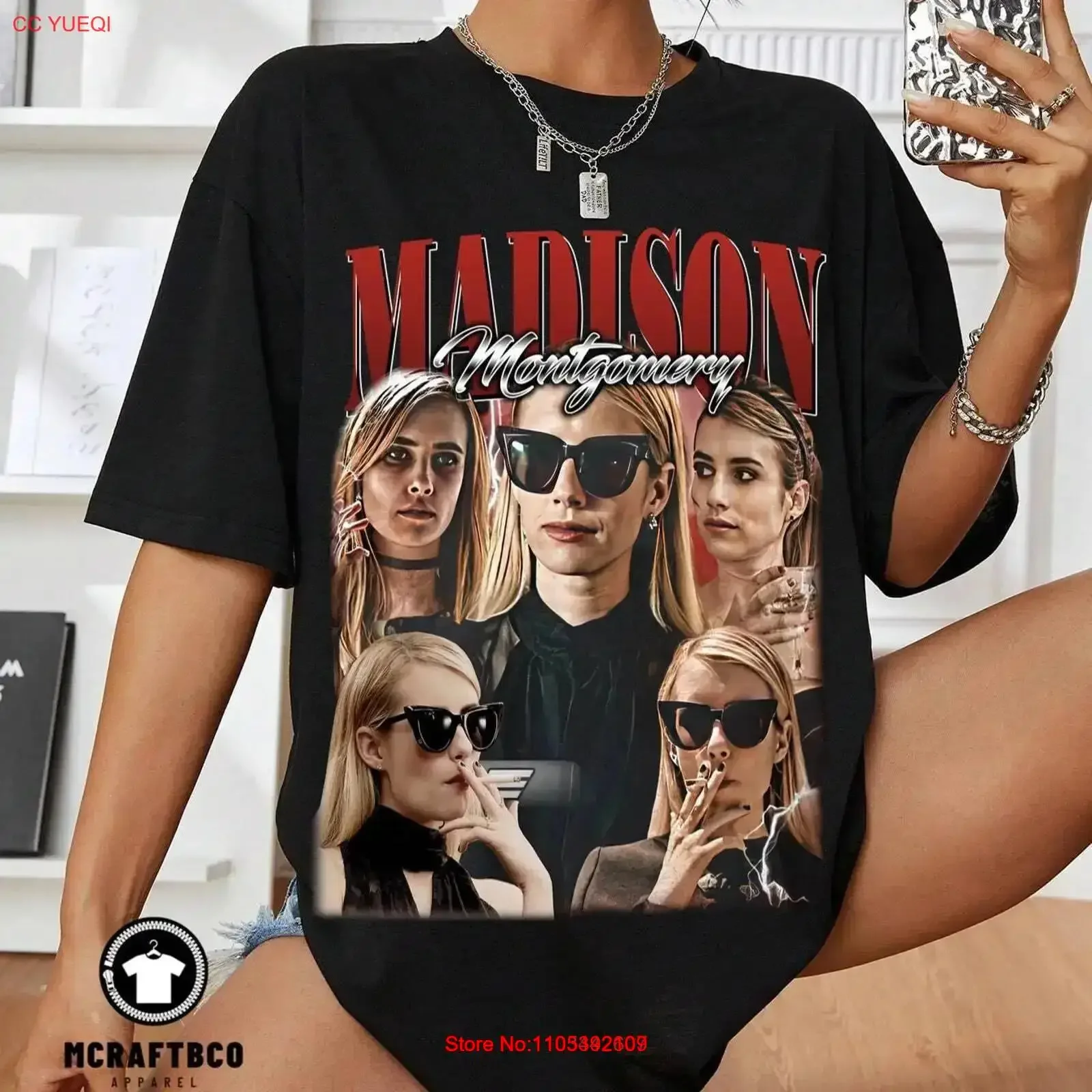 Limited Madison Montgomery T Shirt Vintage Emma Roberts 90s Grapic Unis vintage Washed Top For Everyday Wear fashion graphic