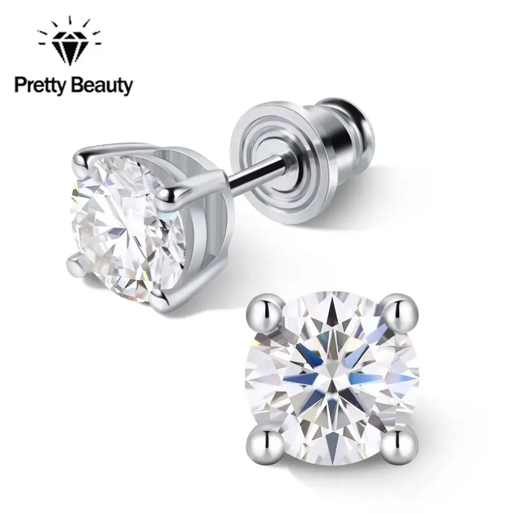 

M-JAJA 0.5/1/2ct Moissanite Stud Earring S925 Sterling Silver for Women White Gold Plated Diamond Earrings Party Fine Jewelry